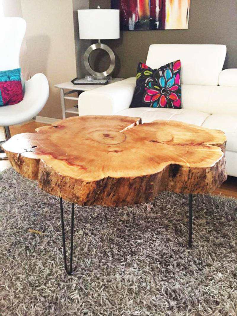 Стол из спила дерева – инструкция по изготовлению, уходу и использованию в дизайне (110 фото)