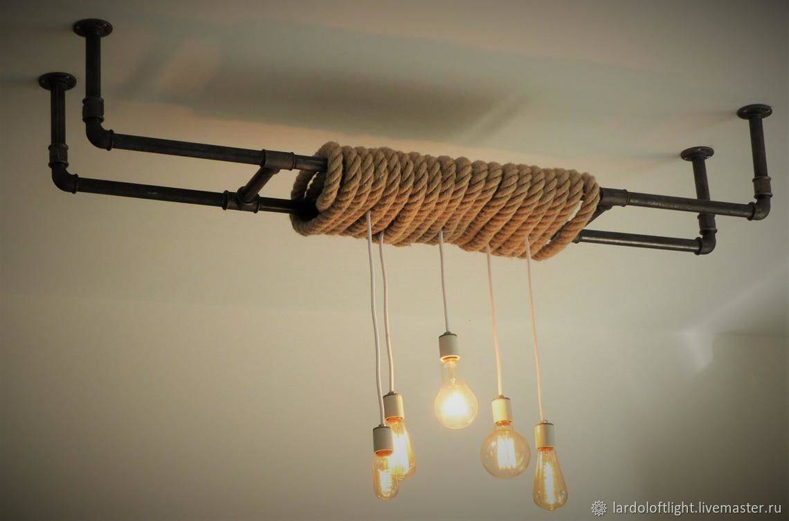 Изготовление оригинальных ламп и светильников из водопроводных труб