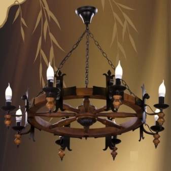 Деревянный светильник в форме лампы