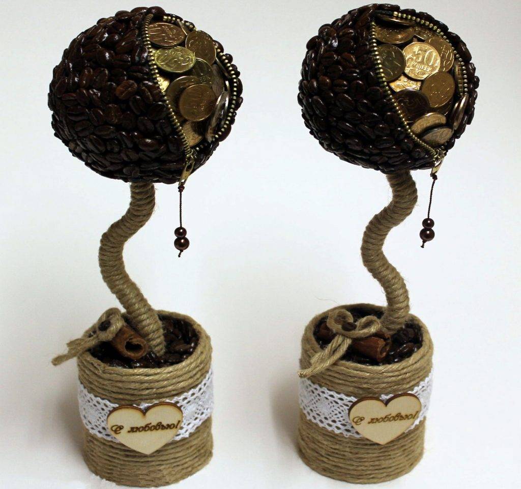 Кофейный топиарий: пошаговый мастер-класс как сделать маленькое декоративное дерево из кофейных зерен