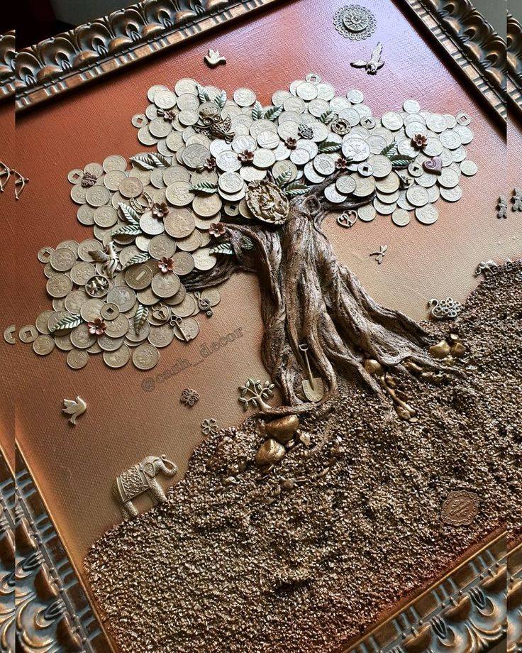 Денежное дерево своими руками из монет, бисера, купюр пошагово