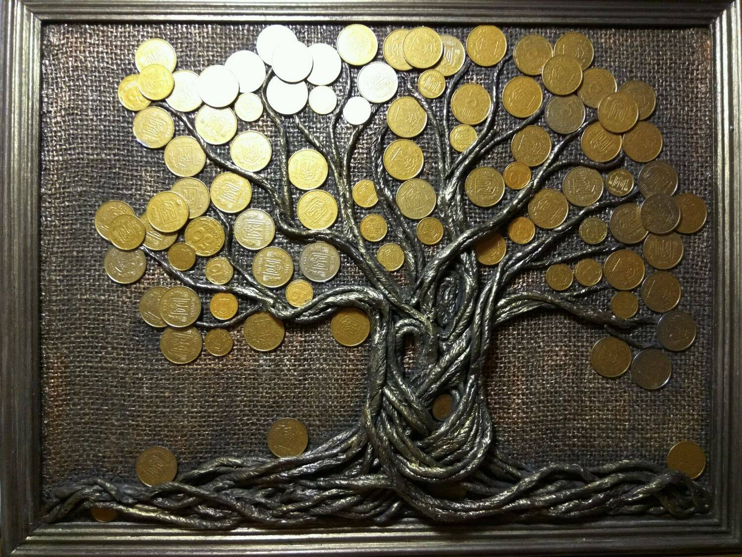 Картина денежного дерева из монет своими руками с видео