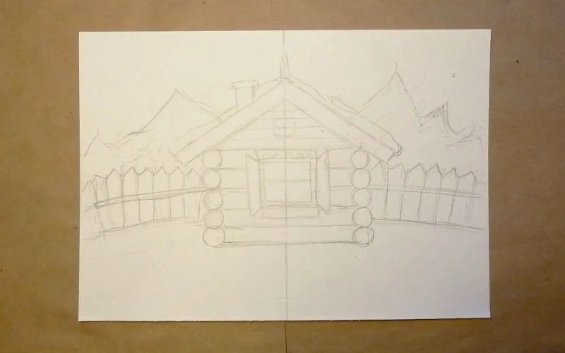 Рисование в старшей группе «сказочные домики»: поэтапный конспект занятия, в том числе домик трех поросят