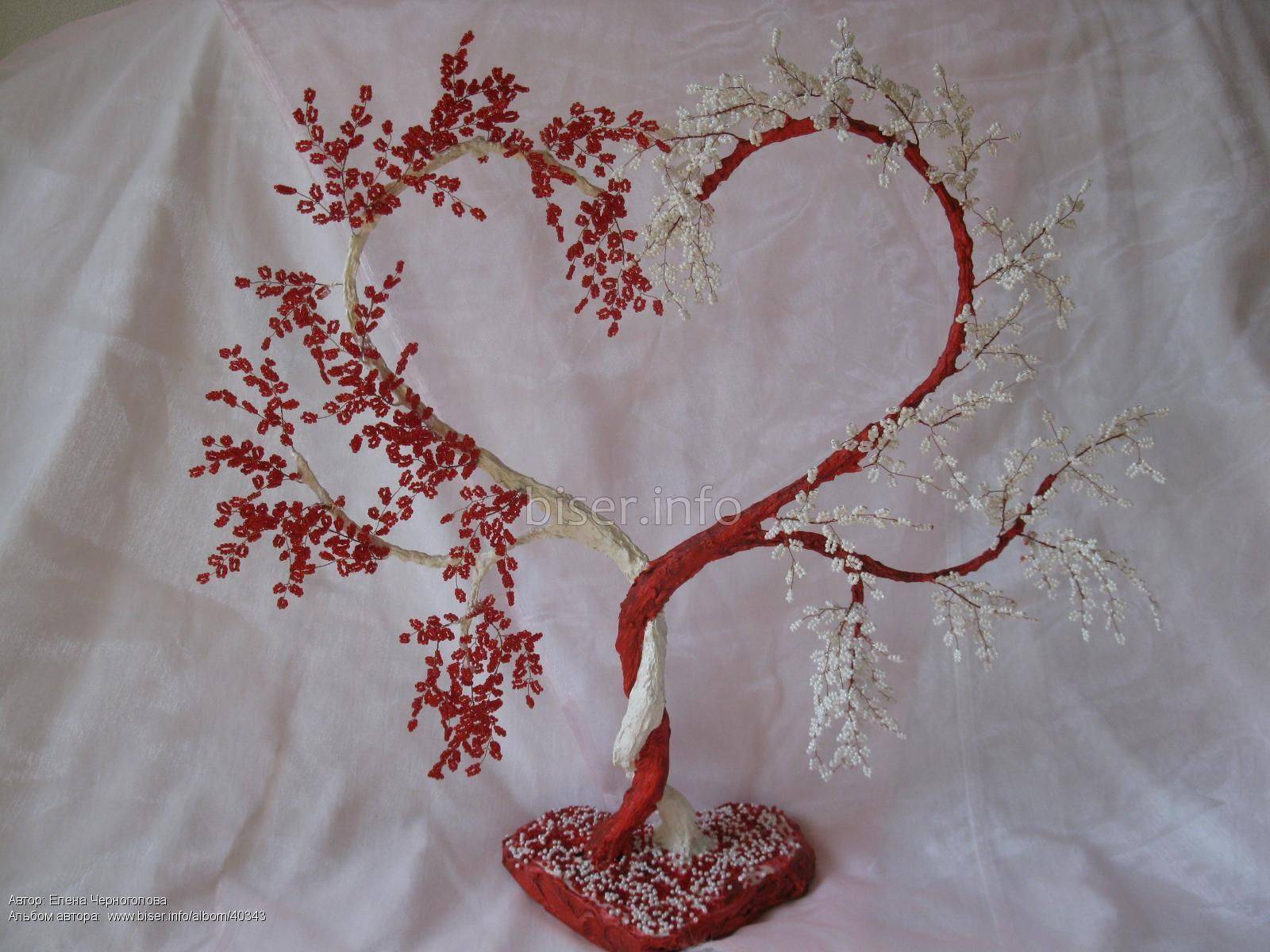 Создание сердца и других поделок из бисера: плетение брелоков и деревьев, мастер-классы для начинающих