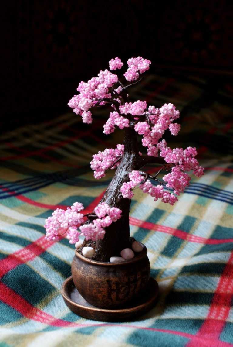 Сакура из бисера: мастер-класс плетения японского дерева