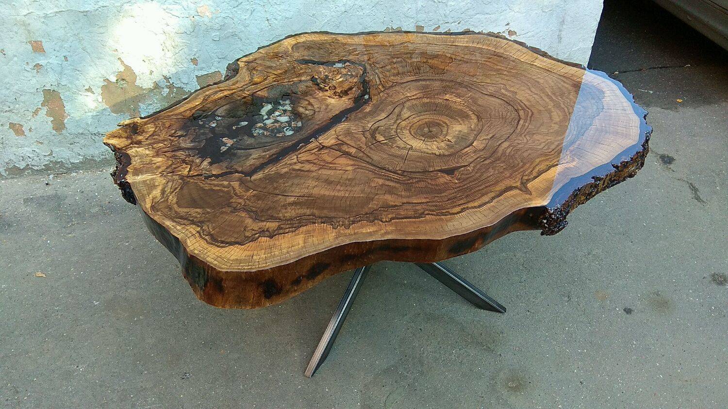 Как сделать стол из спила дерева своими руками. - iloveremont.ru