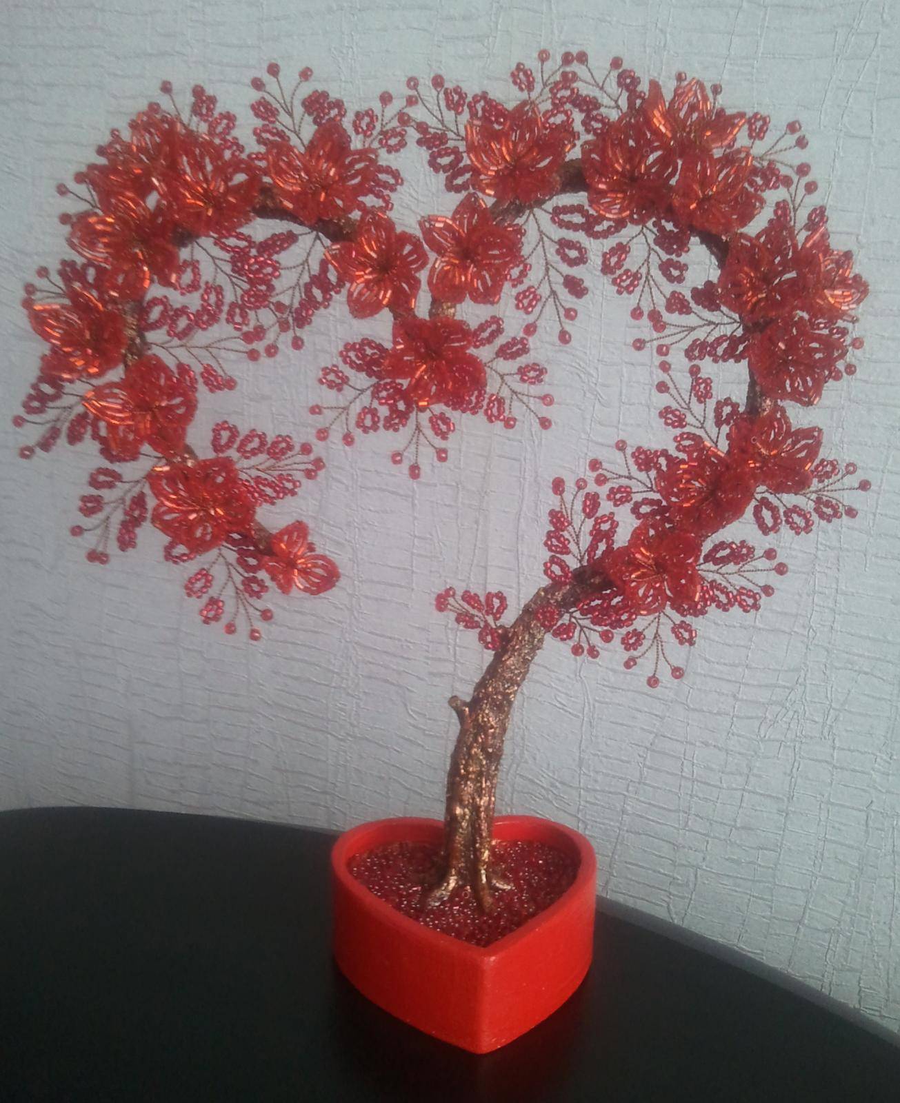 Дерево любви из бисера: своими руками! в форме сердца!