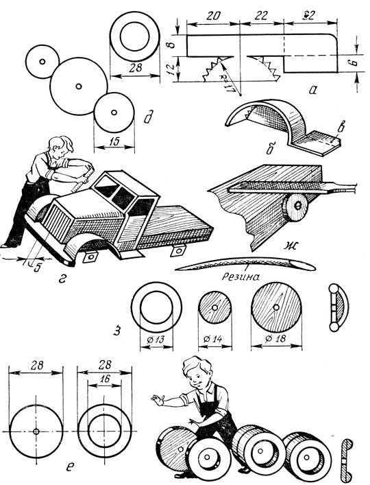 Как сделать машину из дерева чертеж