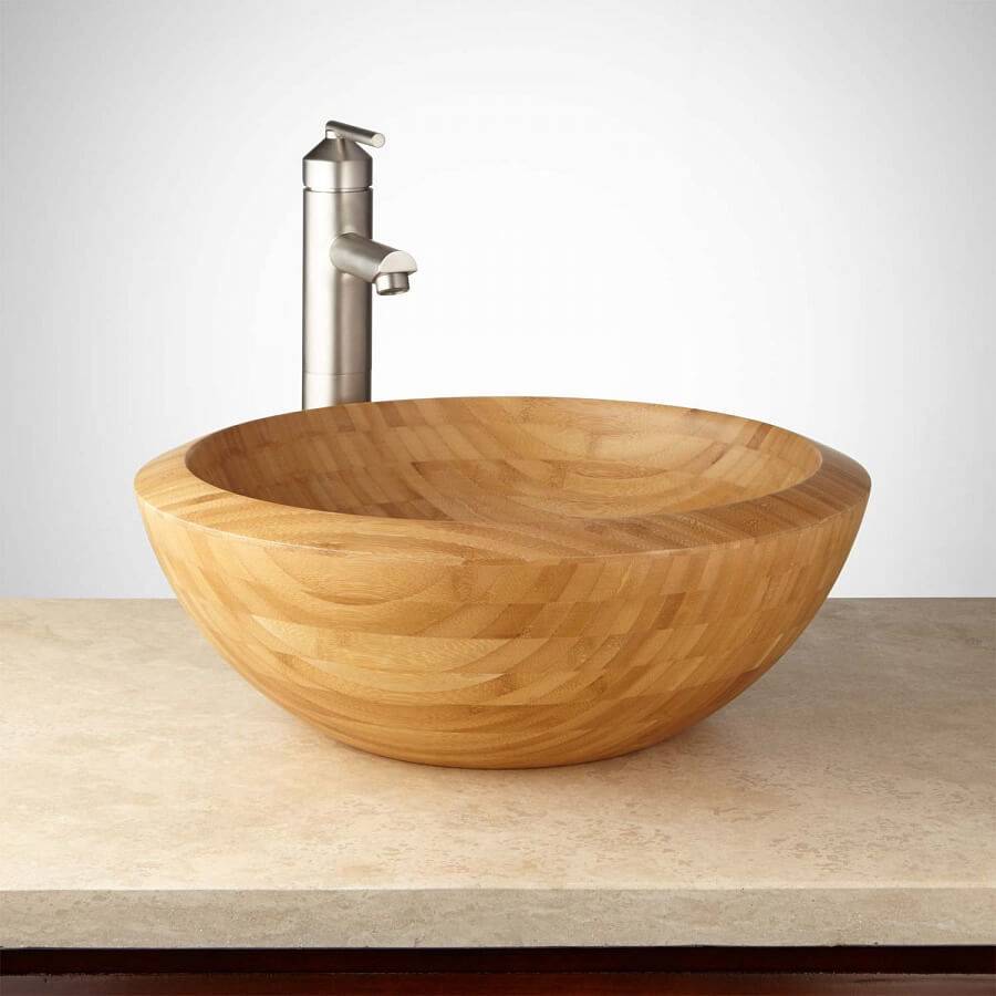 Деревянная раковина для ванной