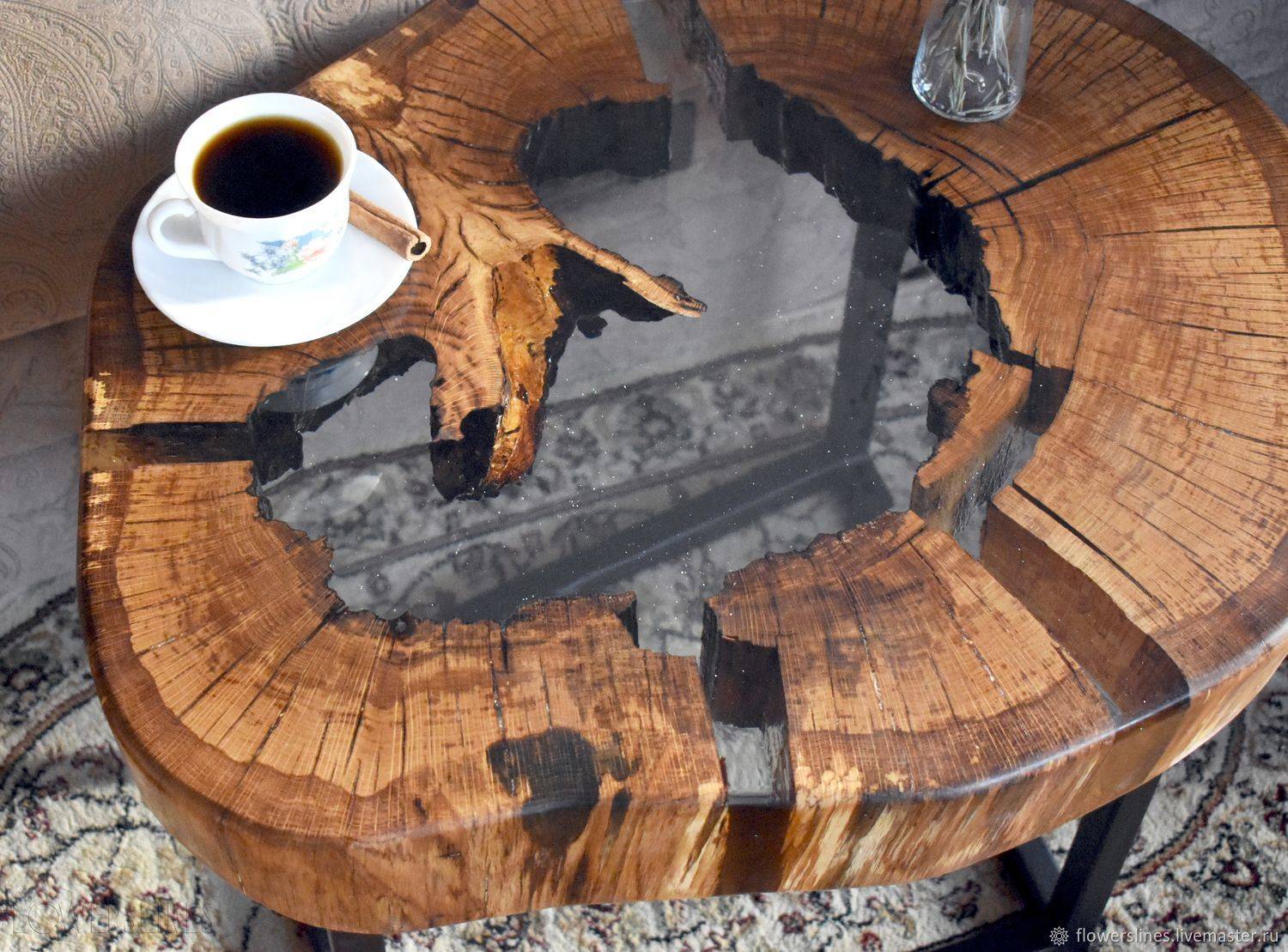 Стол из спила дерева: описание, как сделать своими руками журнальный столик