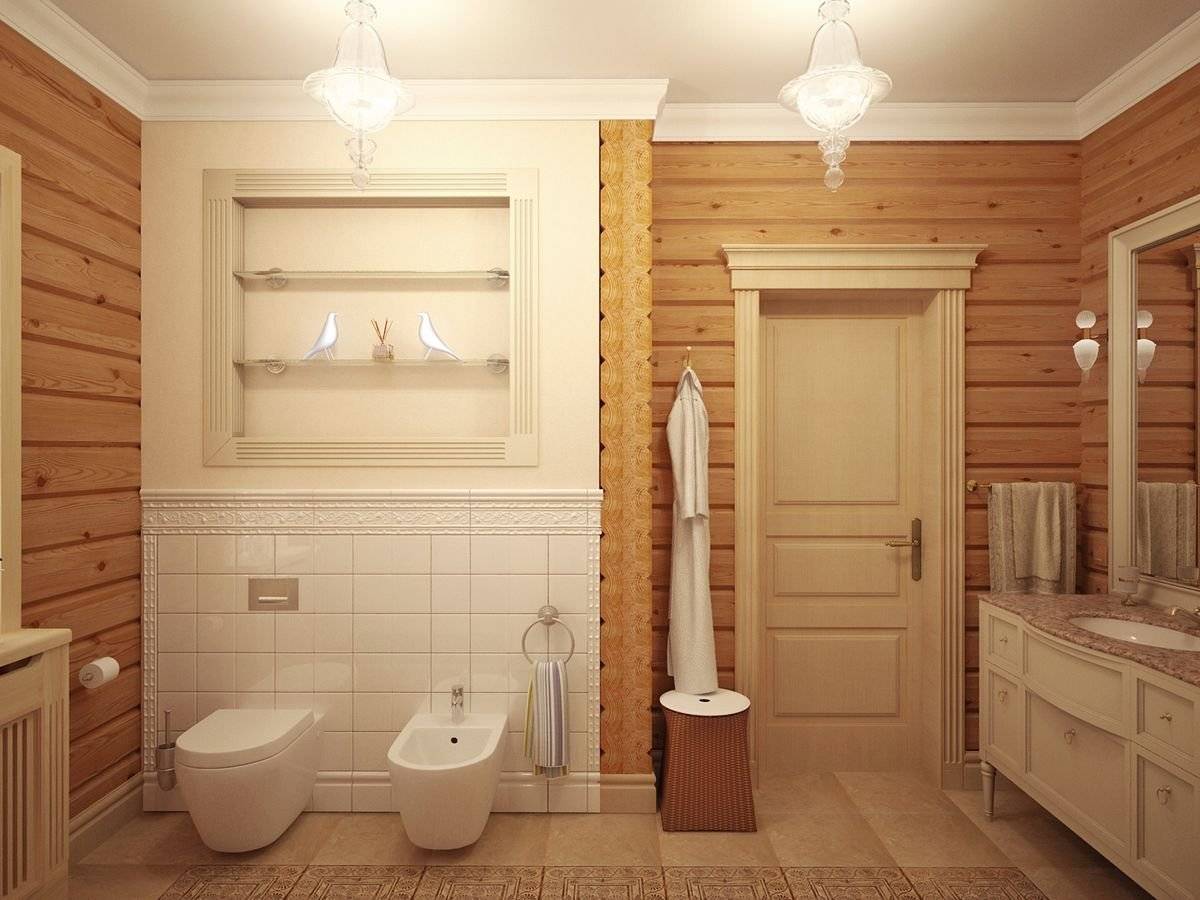 Ванная комната в деревянном доме: видео-инструкция как сделать своими руками, особенности оформления, ремонта, устройства комбинированного коттеджа из газобетона и дерева, чем обшить, технология, проекты, цена, фото