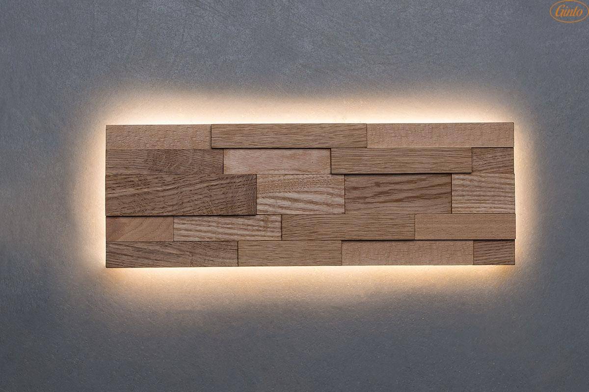 Минималистический светильник из деревянного профиля и гибкой плёнки