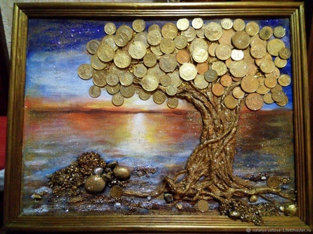Денежное дерево панно из монет мастер класс - ogorod.guru