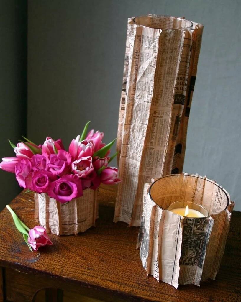 Самодельная точеная ваза из деревянных брусочков