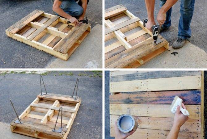 Как изготовить винтажный столик из деревянных поддонов