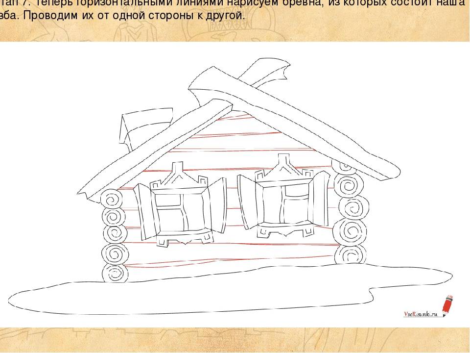 Рисунки карандашом деревенский дом (35 фото)