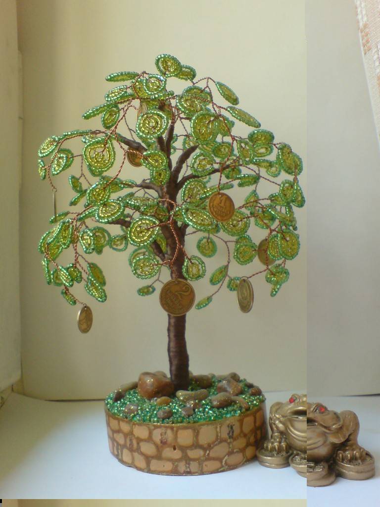 Денежное дерево своими руками из бисера: мастер класс и схема плетения