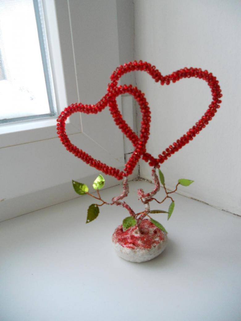 Дерево в виде сердца из бисера: дерево-сердце из бисера ❦ пошаговый урок с фото ❦ —  