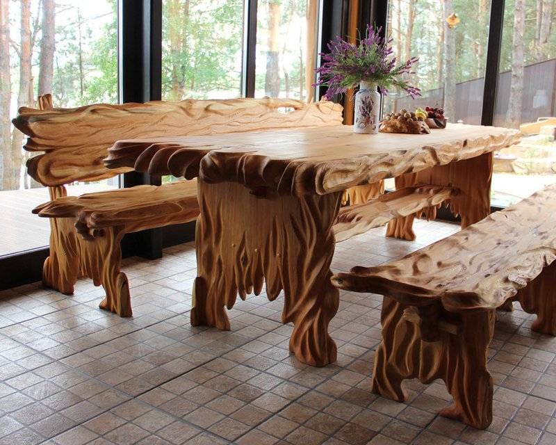 Как сделать стол из спилов и корней дерева своими руками