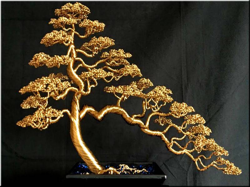 Бонсай из бисера - подробное описание как делается карликовое деревце из бисера (120 фото)
