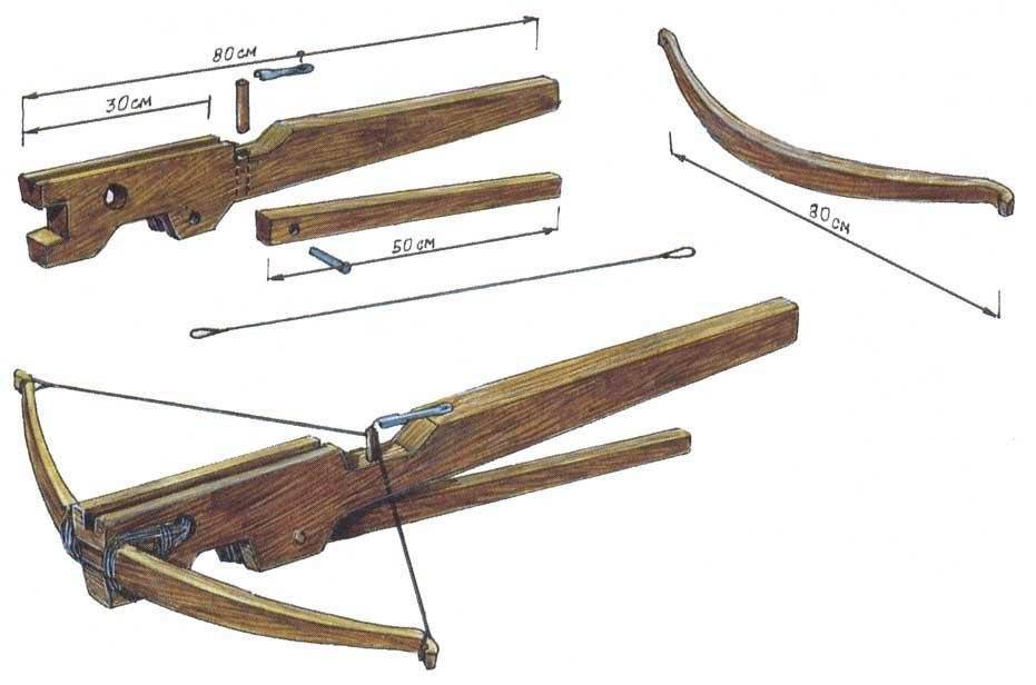 Арбалет пистолетного типа из дерева