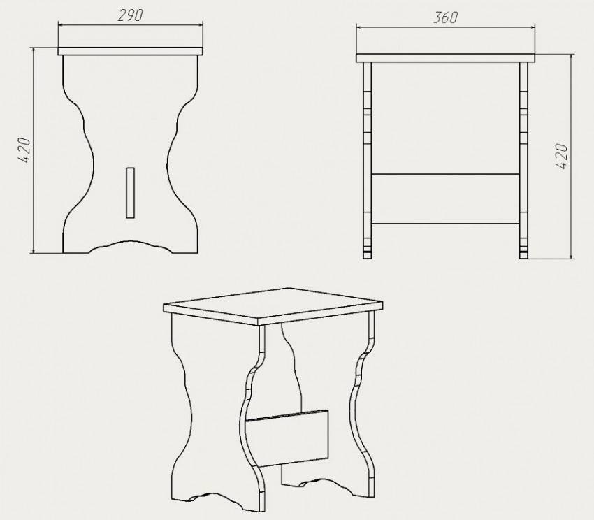 Размеры табурета из дерева своими руками. Табуретка из ДСП чертежи. Табуретки для кухни из ДСП своими руками чертежи. Чертеж табуретки. Чертежи табуретки из ЛДСП.