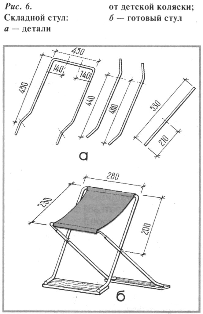 Как сделать складной стул: чертежи, фото