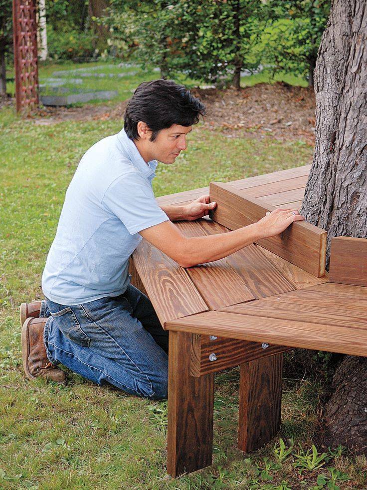 Как сделать скамейку вокруг дерева своими руками