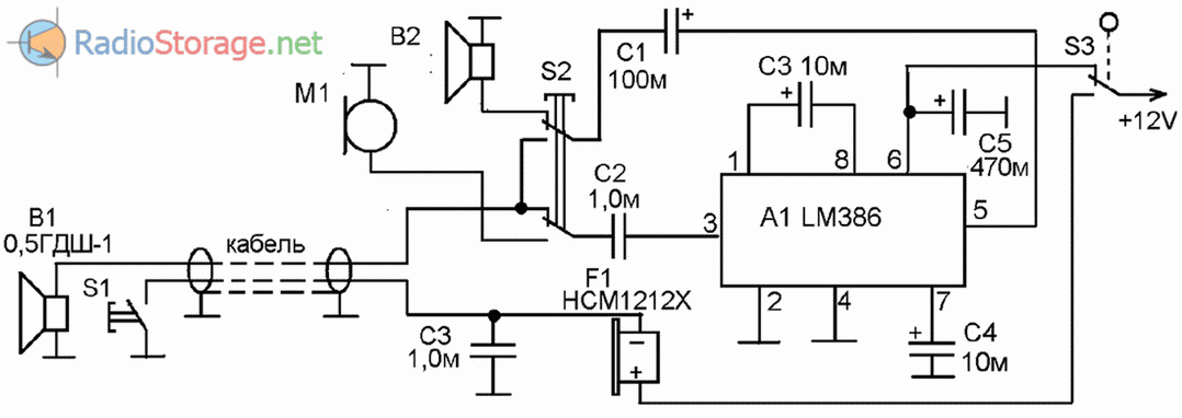 Lm386l схема включения